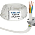EBROM H05VV-F PVC-Schlauchleitung 3x1,0mm² Weiss