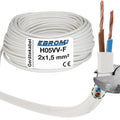 EBROM H05VV-F PVC-Schlauchleitung 2x1,5mm² Weiss