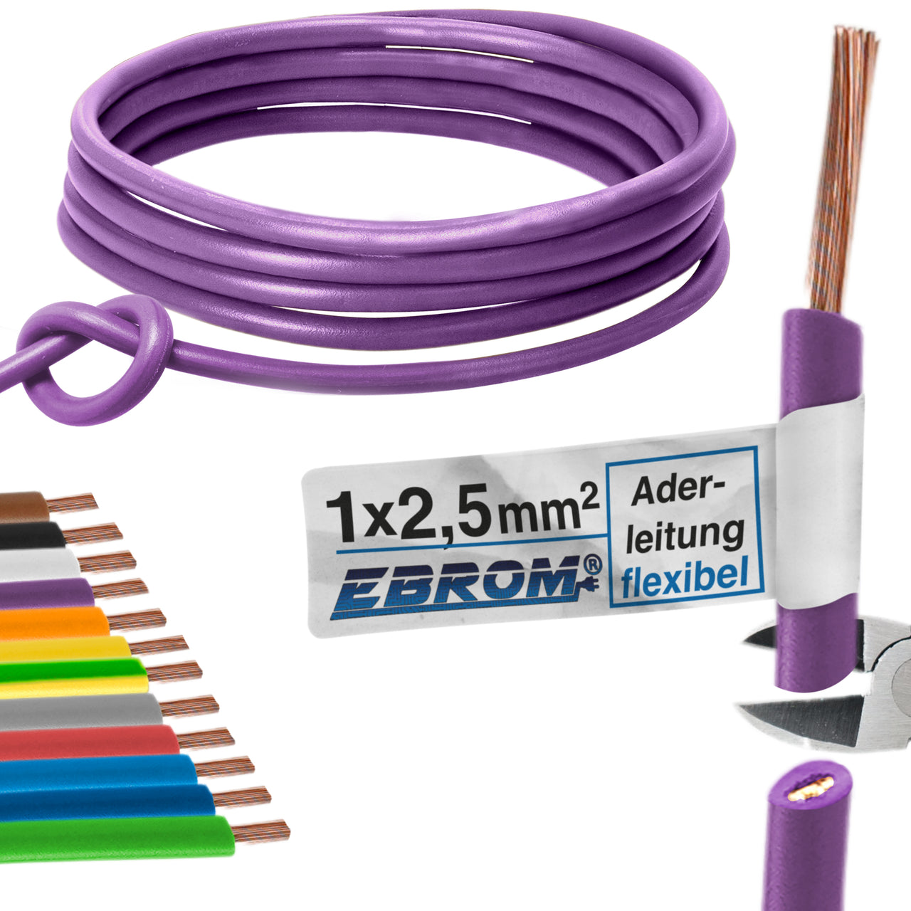 EBROM H07V-K Aderleitung flexibel 2,5mm² Violett – Position 1
