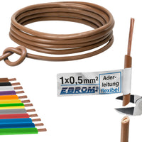 EBROM H05V-K Aderleitung flexibel 0,5mm² Braun – Position 1