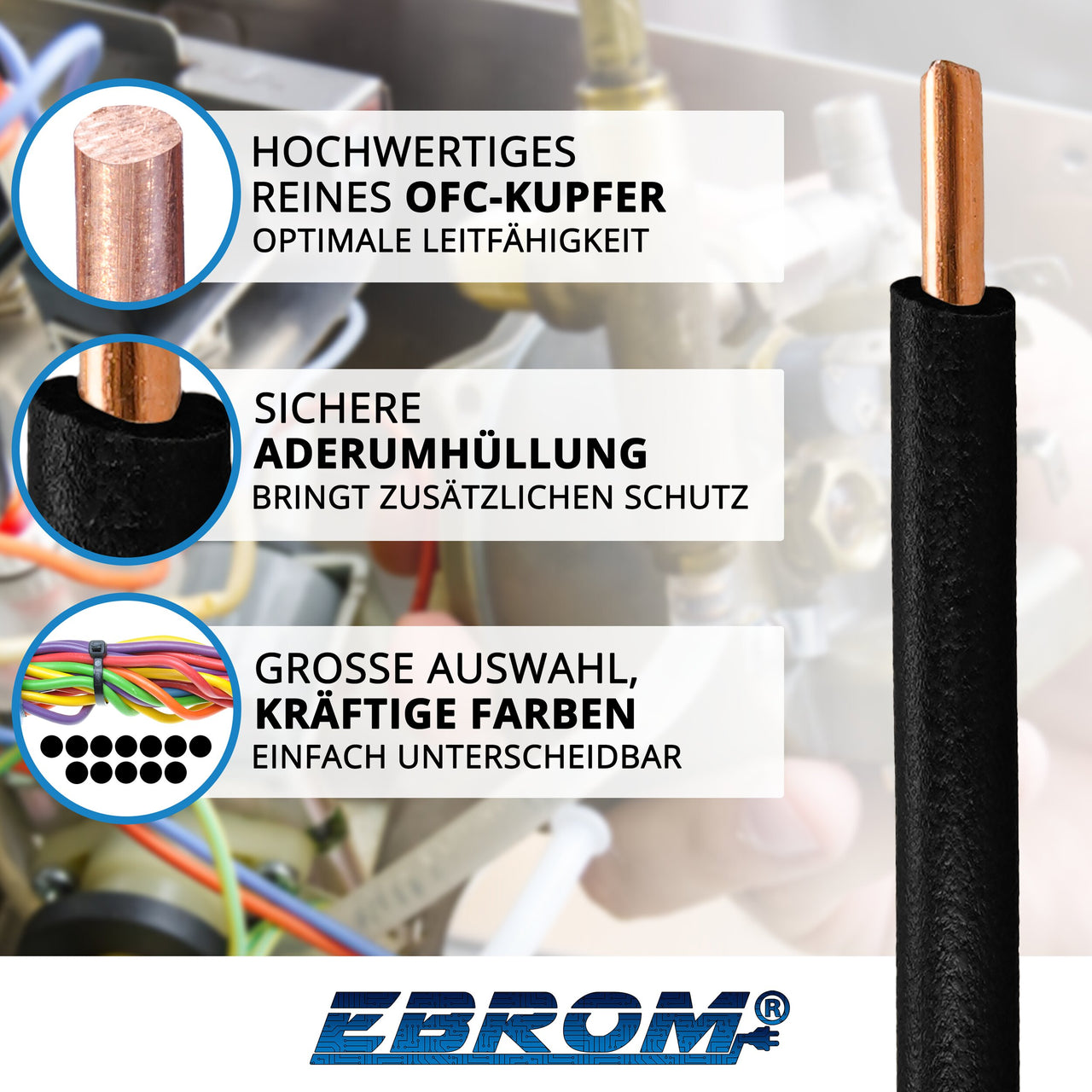 EBROM H07V-U Aderleitung starr 1,5mm² Schwarz – Position 2
