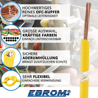 EBROM H05V-K Aderleitung flexibel 0,75mm² Gelb – Position 2
