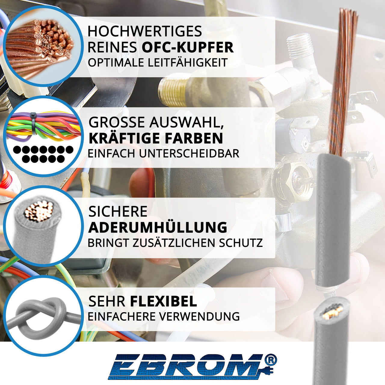 EBROM H07V-K Aderleitung flexibel 4mm² Grau – Position 2
