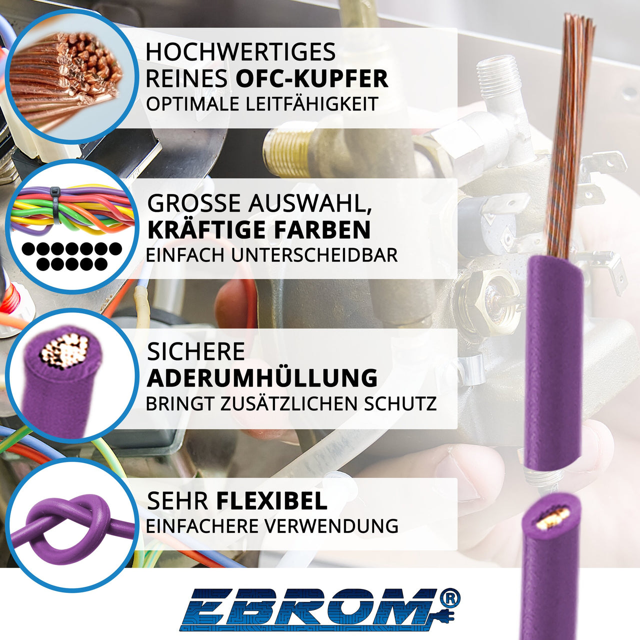 EBROM H07V-K Aderleitung flexibel 2,5mm² Violett – Position 2
