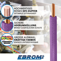 EBROM H07V-U Aderleitung starr 1,5mm² Violett – Position 2