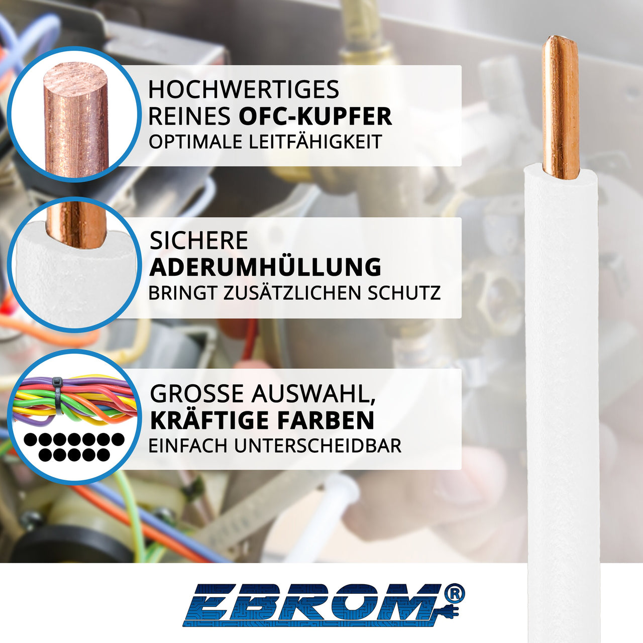 EBROM H07V-U Aderleitung starr 2,5mm² Weiss – Position 2