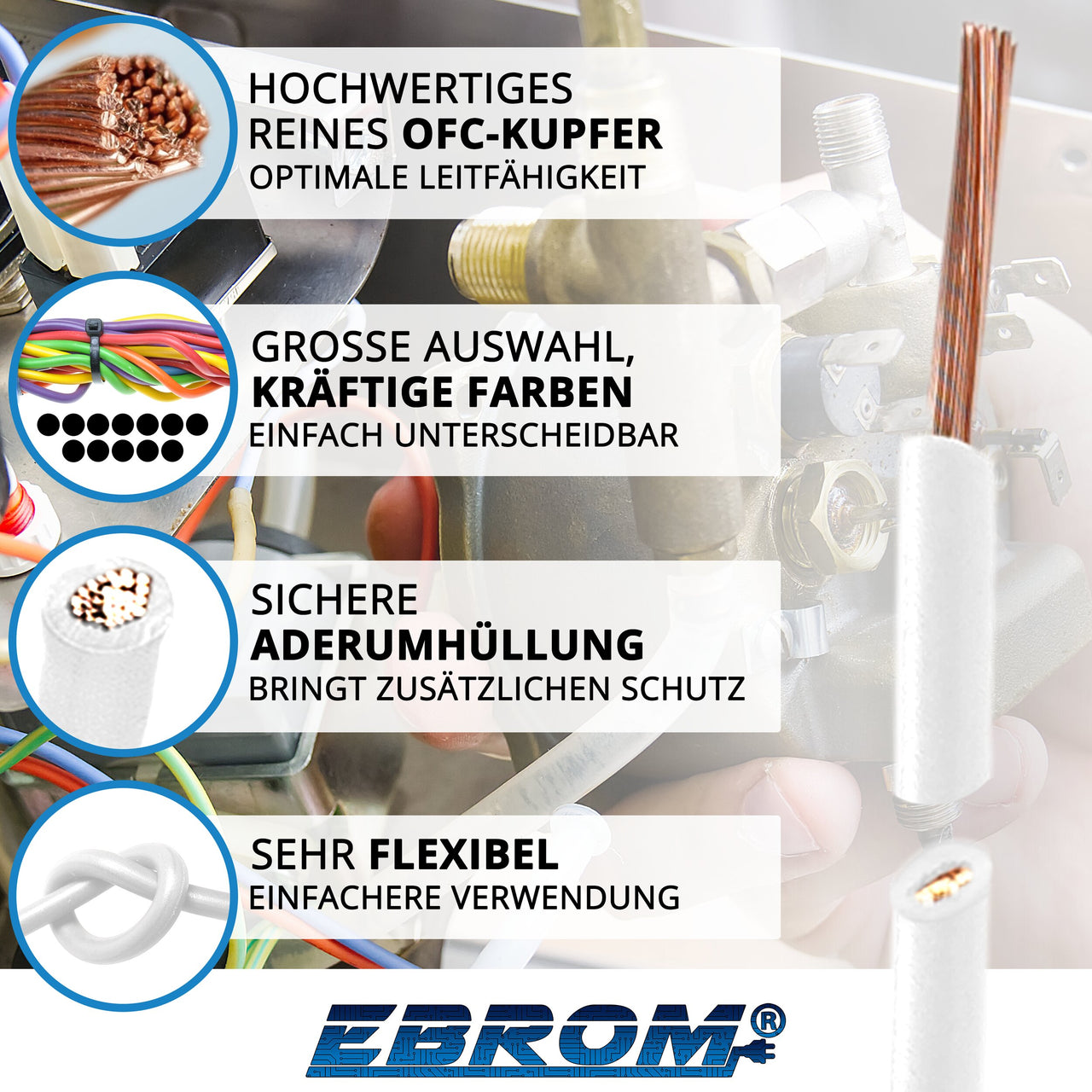 EBROM H05V-K Aderleitung flexibel 0,75mm² Weiss – Position 2