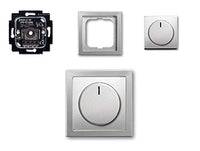 Komplett-Set BUSCH-JÄGER, LED-Drehdimmer in PUR Edelstahl - 866K neues Modell 6523 U-102 - Nachfolger zu 6523U