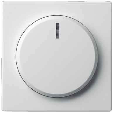BUSCH-JÄGER, LED-Drehdimmer (LED Dimmer) 6523 U-102 (6523U 102) 6523U102 mit Zentralscheibe 6540-84-102 in Future Linear Studioweiß glänzend