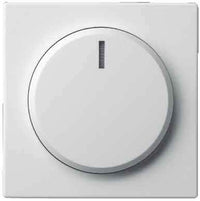 BUSCH-JÄGER, LED-Drehdimmer (LED Dimmer) 6523 U-102 (6523U 102) 6523U102 mit Zentralscheibe 6540-84-102 in Future Linear Studioweiß glänzend