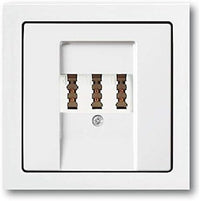 BUSCH JÄGER Telefonanschluss Komplettset / TAE Telefon Anschlussdose 3x6 NFN + 1fach Rahmen und Abdeckung, Future Linear Studioweiß