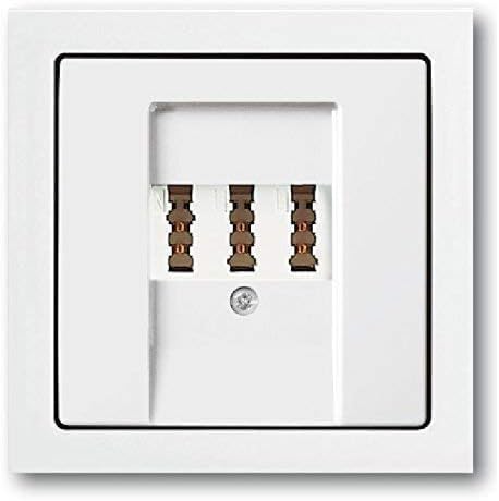 BUSCH JÄGER Telefonanschluss Komplettset / TAE Telefon Anschlussdose 3x6 NFN + 1fach Rahmen und Abdeckung, Future Linear Studioweiß