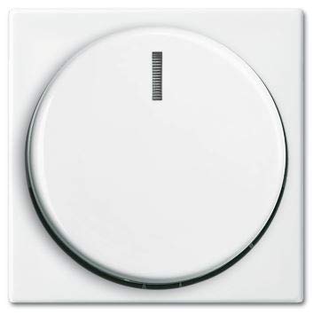 BUSCH-JÄGER, LED-Drehdimmer (LED Dimmer) 6523 U-102 (6523U 102) 6523U102 mit Zentralscheibe 2115-914 in Balance Si alpinweiß