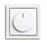 EBROM® Komplettset LED Drehdimmer + Busch Jäger Rahmen 1721-184K + Scheibe 6540-84-102 Future Linear studioweiß UP Unterputz Dimmer - Phasenabschnitt, LED 5-150 Watt dimmbare Halogen etc. 15-400 W/VA