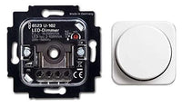 BUSCH-JÄGER, LED-Drehdimmer (LED Dimmer) 6523 U-102 (6523U 102) 6523U102 mit Zentralscheibe 2115-214 in Reflex Si alpinweiß