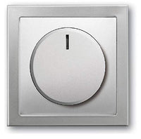 EBROM® Komplettset LED Drehdimmer 1001 + Busch Jäger PUR Edelstahl Rahmen 1721-866K + Scheibe 6540-866-102 - UP Unterputz LED Dimmer - Phasenabschnitt LED 5-150 Watt dimmbare Halogen etc. 15-400 W/VA