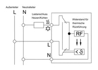 Halmburger Raumthermostat Raumtemperaturregler RTR-6223sg mit Umschalter Heizen/Kühlen, Busch Jäger Future Linear Studioweiß glänzend Rahmen + EBROM Phasenprüfer zur Montage des Geräts RTR-6223 (sg)