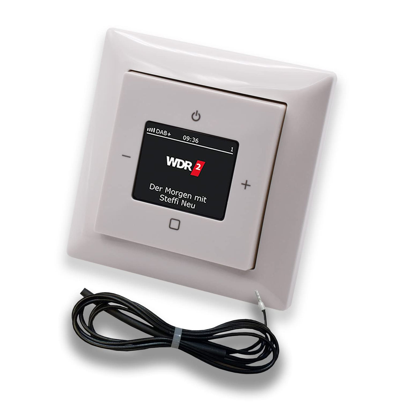 Busch Jäger DAB+ (DAB PLUS) Unterputz Radio (8215U-101) Balance SI alpinweiß, Komplett-Set 8215 U – 101, Rahmen und Radioabdeckung inkl. 0,9 Meter EBROM Wurfantenne zur Empfangsoptimierung