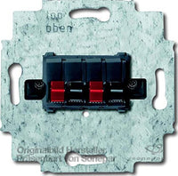 Busch Jäger Komplettset Stereo-Lautsprecher-Dose 0248/05-101 schwarz + Rahmen inklusive Zentralscheibe alpinweiß und 1fach Rahmen inkl. 10 m Lautsprecherkabel 2x0,75 mm2