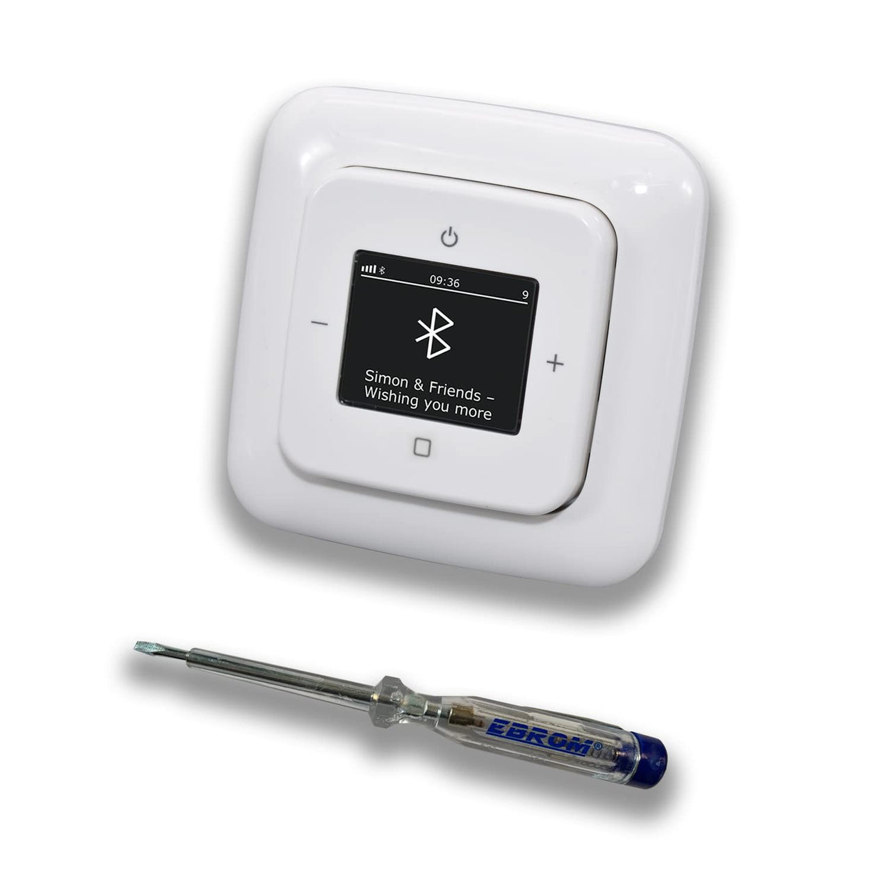 Busch Jäger DAB+ Unterputz Bluetooth (in and out) Radio (8217U-101) Reflex SI alpinweiß, Komplett-Set 8217 U – 101, Rahmen und Radioabdeckung inkl. EBROM Phasenprüfer zur Montage des Geräts