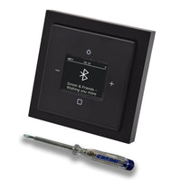 Busch Jäger DAB+ Unterputz Bluetooth (in and out) Radio (8217U-101) Future Linear Anthrazit, Komplett-Set 8217 U – 101, Rahmen und Radioabdeckung inkl. EBROM Phasenprüfer zur Montage des Geräts