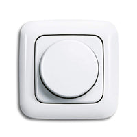 REV Ritter LED 5-100 Watt Unterputz Drehdimmer Dimmer PrimaLuxe + Busch Jäger Rahmen 2511-214 Dimmerscheibe 2115-214 Reflex Si alpinweiß, Phasenabschnitt-Dreh-Helligkeitsregler, Glühlampe 25-300 Watt