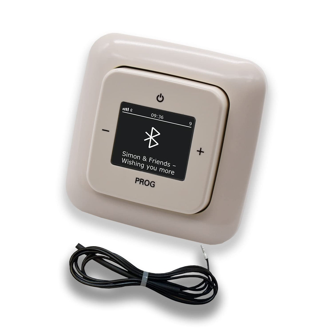 Busch Jäger DAB+ Unterputz Bluetooth (in and out) Radio (8217U-101) DURO2000 cremeweiß, Komplett-Set 8217 U – 101, Rahmen und Radioabdeckung inkl. 0,9 Meter EBROM Wurfantenne zur Empfangsoptimierung