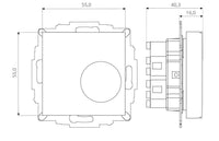 Halmburger Raumthermostat Raumtemperaturregler RTR-6223sg mit Umschalter Heizen/Kühlen, Busch Jäger Future Linear Studioweiß glänzend Rahmen + EBROM Phasenprüfer zur Montage des Geräts RTR-6223 (sg)