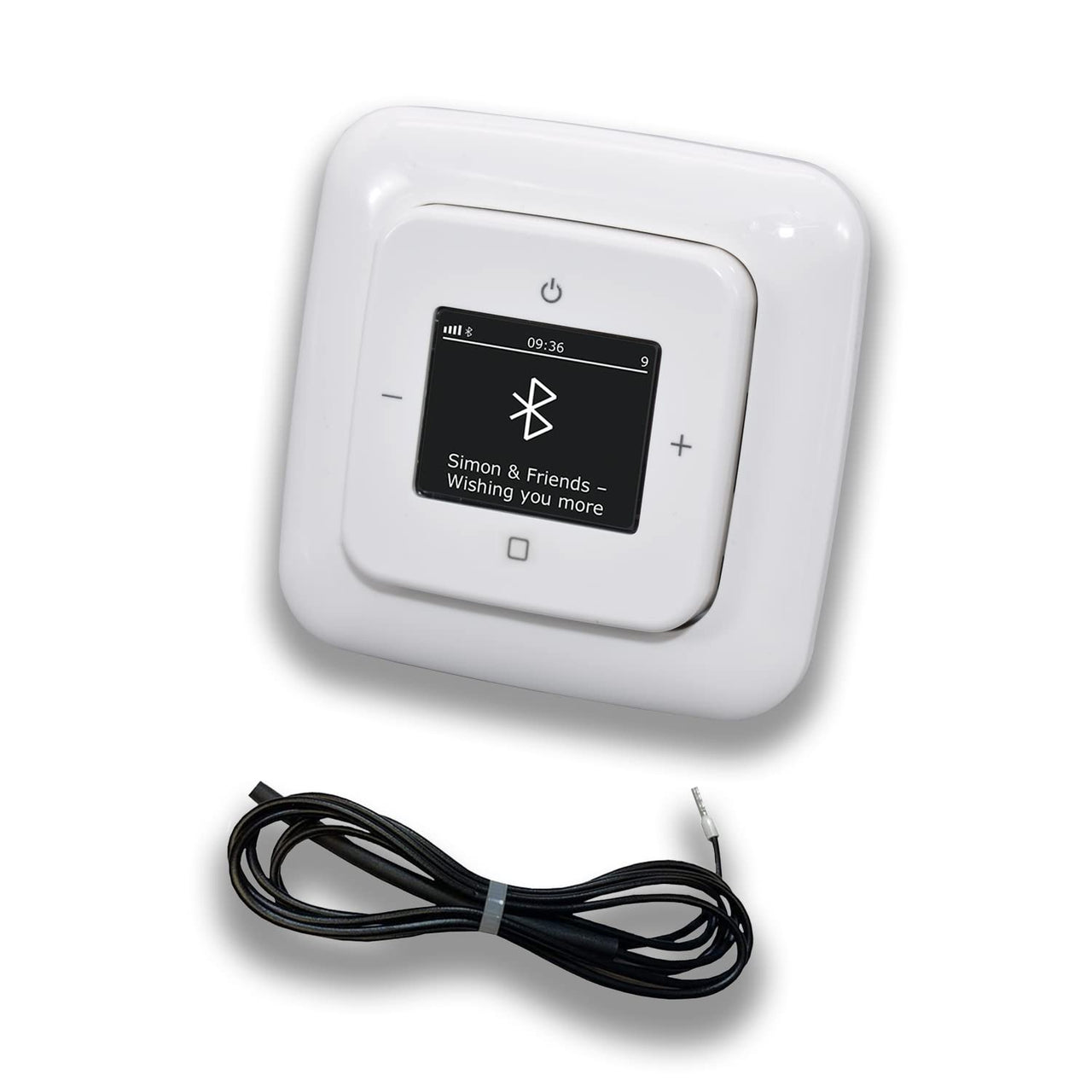 Busch Jäger DAB+ Unterputz Bluetooth Radio Set 8217U-101 im 1fach Rahmen in Reflex Si alpinweiß glänzend + 0,9 Meter EBROM Wurfantenne zur Empfangsoptimierung BT Connect 8217 U-101