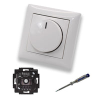 Busch Jäger 6523UR-103 LED-Drehdimmer LED-Dimmer mit Dimmerscheibe Zentralplatte 2115-914 Einfachrahmen in Balance Si alpinweiß glänzend inklusive EBROM Phasenprüfer z. Montage des Dimmers 6523 UR-103