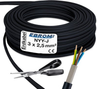 EBROM NYY-J Erdkabel 3x2,5mm² Schwarz