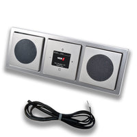 Busch Jäger DAB+ Unterputzradio 8215U-101 Komplettset Busch Pur Edelstahl 2 x Lautsprecher inkl. 0,9 Meter EBROM Wurfantenne zur Empfangsoptimierung