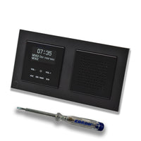 Merten Unterputz DAB+ und Bluetooth Radio MEG4375-0303 mit Lautsprecher in schwarz glänzend, edel abgestimmt mit einem M-Pure schwarz matt Rahmen, inkl. EBROM Phasenprüfer zur Montage der Geräte