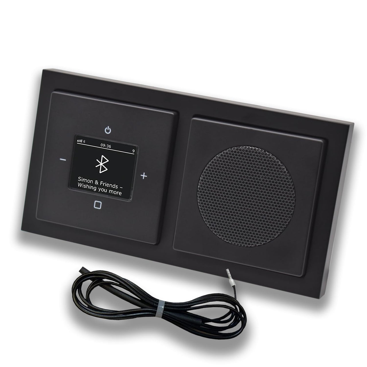 Busch Jäger DAB+ Unterputz Bluetooth (in and out) Radio 8217U-101 Future Anthrazit, Set mit Lautsprecher, Abdeckungen, Rahmen + 0,9 m EBROM Wurfantenne zur Empfangsoptimierung - 8217 U – 101