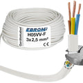 EBROM H05VV-F PVC-Schlauchleitung 3x2,5mm² Weiss