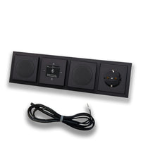 Busch Jäger DAB+ Unterputz Bluetooth Radio 8217U-101 SCHWARZ MATT Komplett-Set + 2x Lautsprecher + SCHUKO Steckdose 20EUC-885 + 0,9 m EBROM Wurfantenne zur Empfangsoptimierung - 8217 U -101 BT Connect