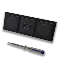 Busch Jäger DAB+ Unterputz Bluetooth (in and out) Radio 8217U-101 Future SCHWARZ MATT, Komplett-Set mit 2 x Lautsprecher, Abdeckungen, Rahmen + EBROM Phasenprüfer zur Montage d. Geräte - 8217 U – 101