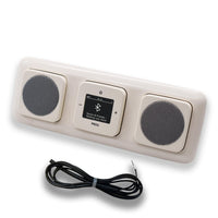 Busch Jäger DAB+ Unterputz Bluetooth (in and out) Radio 8217U-101 DURO2000 cremeweiß, Set mit 2 x Lautsprecher, Abdeckungen, Rahmen inkl. 0,9 m EBROM Wurfantenne zur Empfangsoptimierung - 8217 U – 101