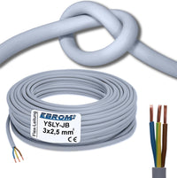 EBROM YSLY-JB Verlegekabel flexibel 3x2,5mm² Grau