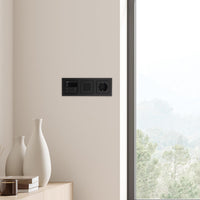 Gira Unterputz IP Internetradio 232003 + Bluetooth KomplettSet + Lautsprecher + Steckdose - E2 schwarz matt im 3fach Rahmen Gira 021309 inkl. EBROM Phasenprüfer zur Montage der Geräte