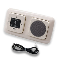 Busch Jäger DAB+ Unterputz Bluetooth Radio 8217U-101 DURO2000 cremeweiß Komplett-Set + Lautsprecher + 0,9 m EBROM Wurfantenne zur Empfangsoptimierung
