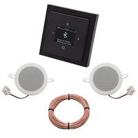Busch Jäger DAB+ Unterputz Bluetooth (in and out) Radio 8217U-101 Future Linear Anthrazit, Komplett-Set mit 2 x Deckenlautsprecher Einbaulautsprecher + 20 m Lautsprecherkabel 2x0,75 mm2 8217 U - 101