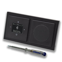 Busch Jäger DAB+ Unterputz Bluetooth (in and out) Radio 8217U-101 Future Anthrazit, Komplett-Set mit Lautsprecher, Abdeckungen, Rahmen + EBROM Phasenprüfer zur Montage d. Geräte - 8217 U – 101