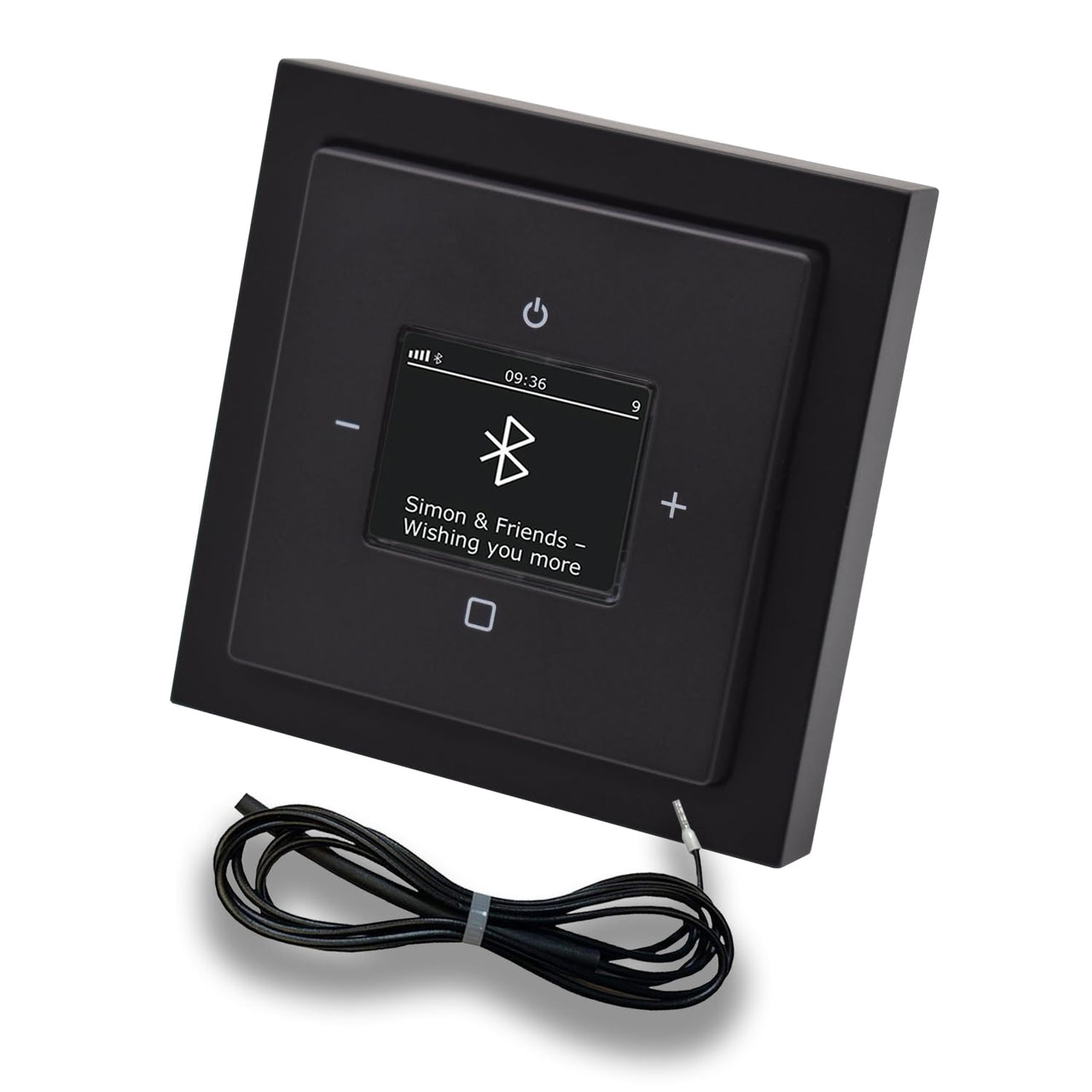 Busch Jäger DAB+ Unterputz Bluetooth (in and out) Radio (8217U-101) Future Linear Schwarz Matt, Komplett-Set 8217 U – 101, Rahmen und Radioabdeckung + 0,9 m EBROM Wurfantenne zur Empfangsoptimierung