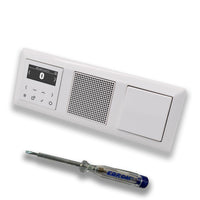 JUNG Smart Radio Unterputzradio DABABTWW DAB+ mit Bluetooth, Set + 3fach Rahmen im JUNG AS 500 System, alpinweiß, Lautsprecher, Taster (Federmechanismus) + EBROM Phasenprüfer zur Montage der Geräte