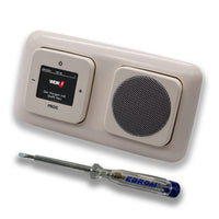 Busch Jäger DAB+ (DAB PLUS) Unterputz Radio 8215U-101 DURO2000 cremeweiß, Komplett-Set mit Lautsprecher, Abdeckungen und Rahmen + EBROM Phasenprüfer zur Montage der Geräte - 8215 U – 101