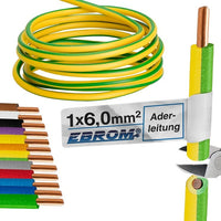 EBROM H07V-U Aderleitung starr 6mm² Grün/Gelb