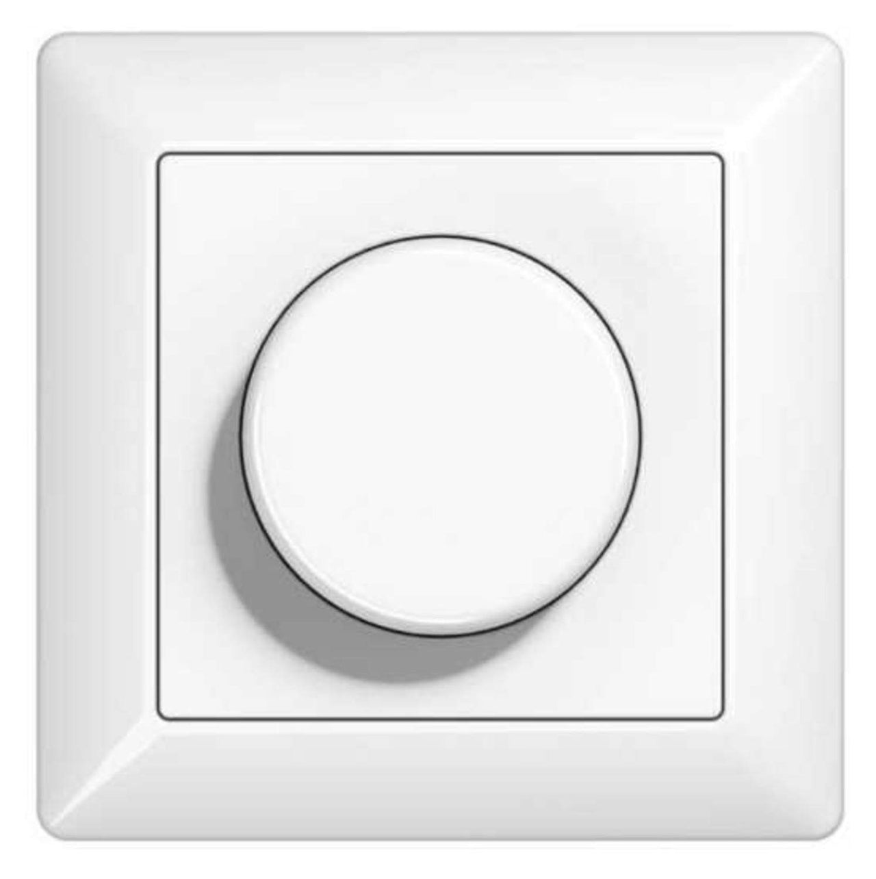 REV Ritter LED 5-100 Watt Unterputz Drehdimmer Dimmer PrimaLuxe + Jung Rahmen AS581WW und Dimmerscheibe A1540WW alpinweiß, Phasenabschnitt-Dreh-Helligkeitsregler, Glühlampe 25-300 Watt