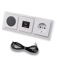 Busch Jäger DAB+ (DAB PLUS) UnterputzRadio 8215U-101 Future Linear Studioweiß, Set mit Lautsprecher, Abdeckungen, Steckdose mit Kinderschutz, Rahmen + 0,9 m EBROM Wurfantenne z. Empfangsoptimierung