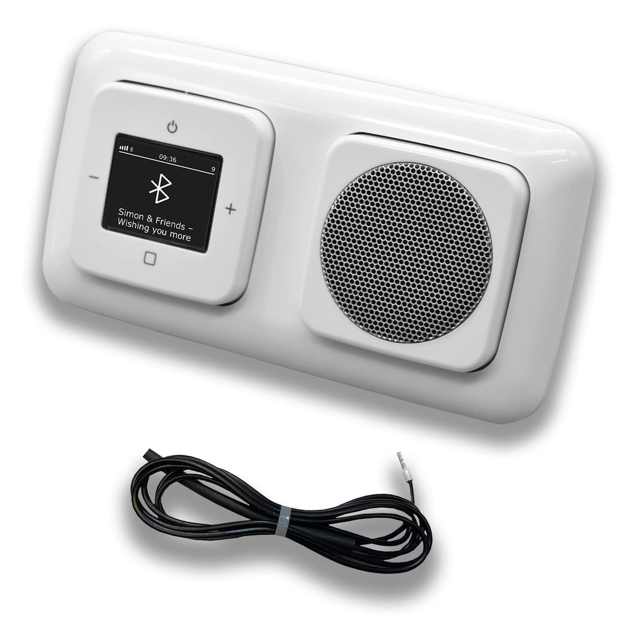 EBROM's BJ Sets Busch Jäger Unterputz Bluetooth DAB Radio 8217U-101 Reflex Si alpinweiÃŸ Komplett-Set Lautsprecher 0,9 m EBROM Wurfantenne zur Empfangsoptimierung